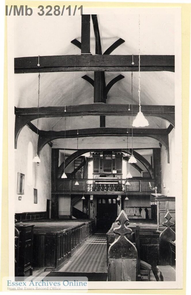 Old Photograph showing the interior of St Margaret’s, Stanford Rivers