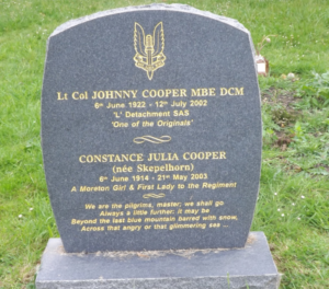 Grave of Johnny Cooper and his wife in St. Mary’s church Moreton