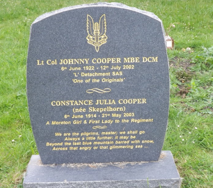 Grave of Johnny Cooper and his wife in St. Mary’s church Moreton