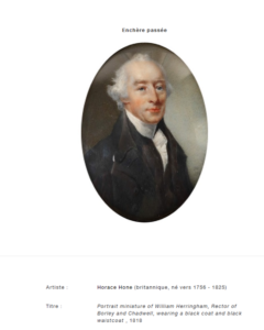 Artist Horace Hone, potrait miniature of Wiliam Herringham