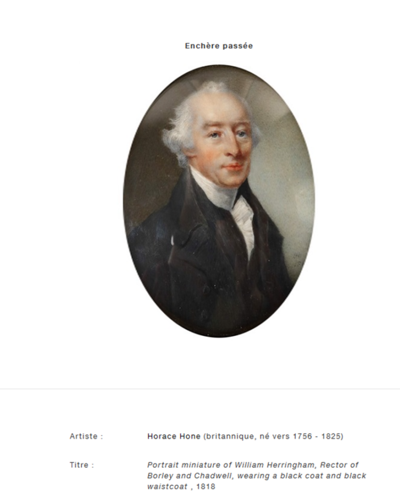 Artist Horace Hone, potrait miniature of Wiliam Herringham