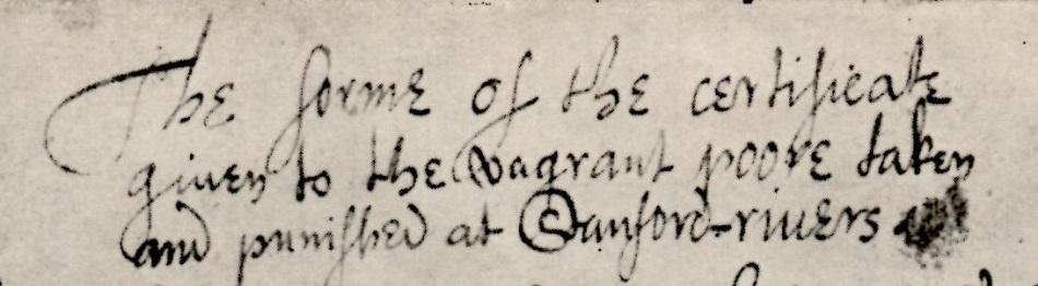 oor Law document from Stanford Rivers dated 1598.