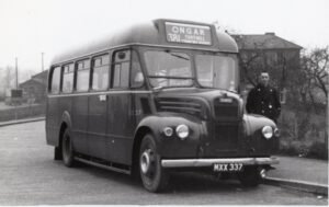 A rare photograph of a 381 bus terminating at Ongar Station. This experimental route extension from Toothill only operated for 14 Saturdays over the winter of 1957/8.
