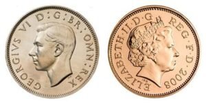 It was established in the early 1600’s, that the direction of the Monarch would alternate on coins during each rule.