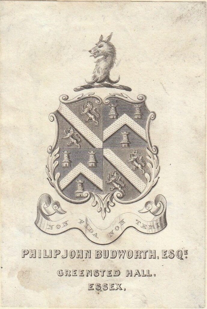 Book Plate of Philip Budworth
