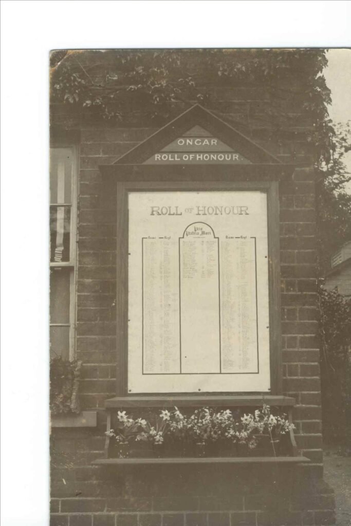 Roll of Honour in Manor Square, Ongar High Street.