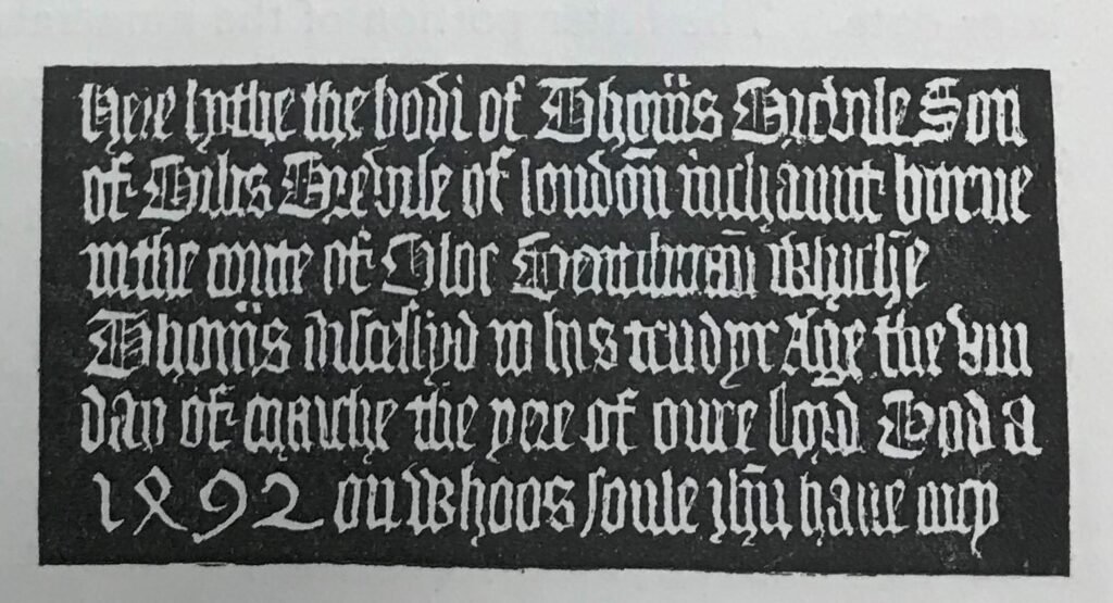 The Effigy of Thomas Grevile, Chrysom1 Child St Margaret’s Church, Stanford Rivers