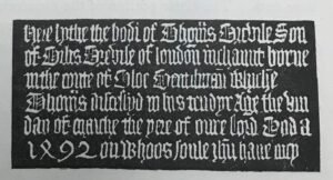 The Effigy of Thomas Grevile, Chrysom1 Child St Margaret’s Church, Stanford Rivers