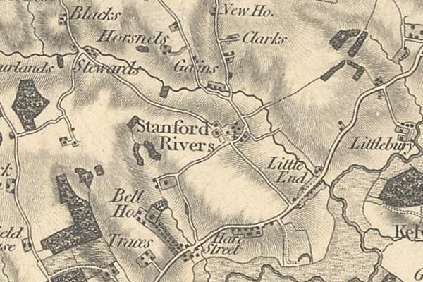 Map showing Bellhouse and Traces