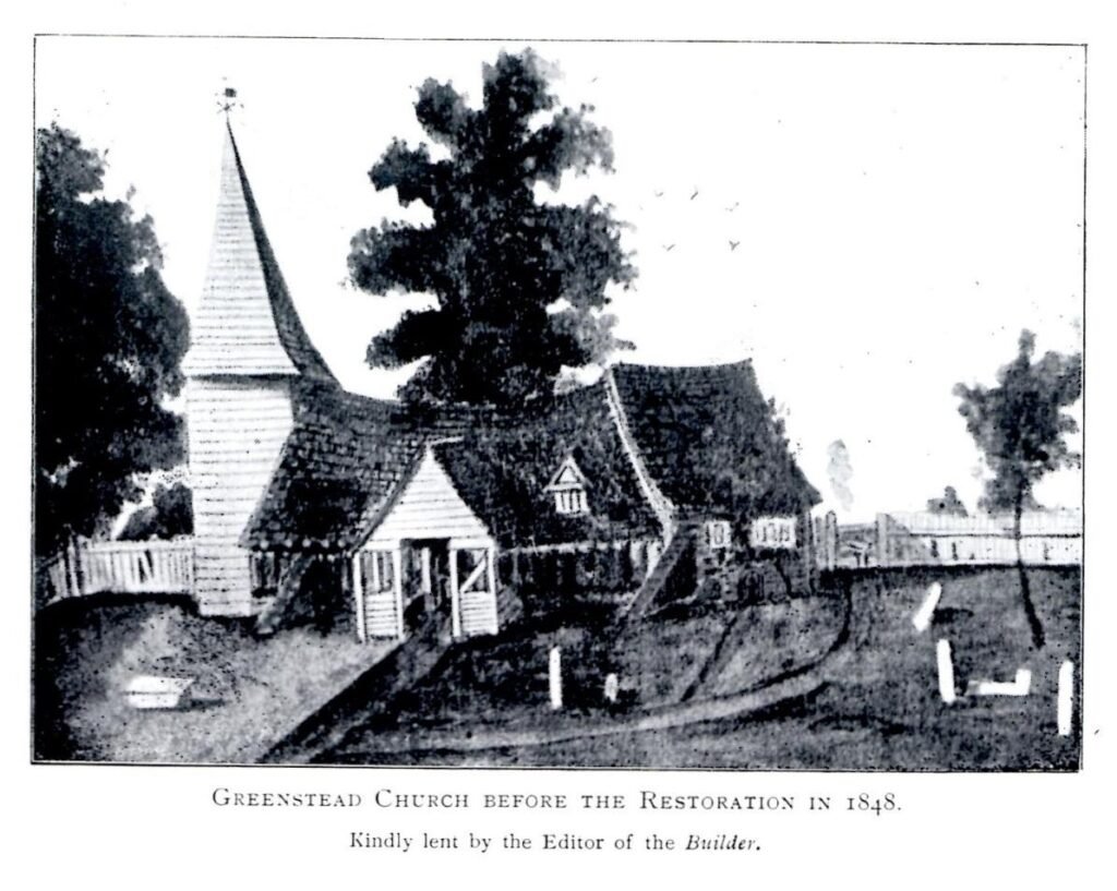 Greensted Church before the Restoration