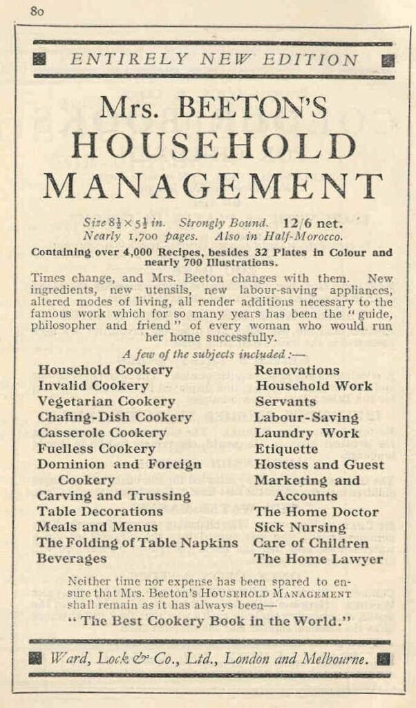 Mrs Beeton’s Plain Family Dinners for December