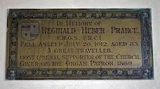 Plaque beside the organ, to Reginald Prance, “Giver of the Organ”, and Emma Jane Prance, who “for 35 years…played the organ”