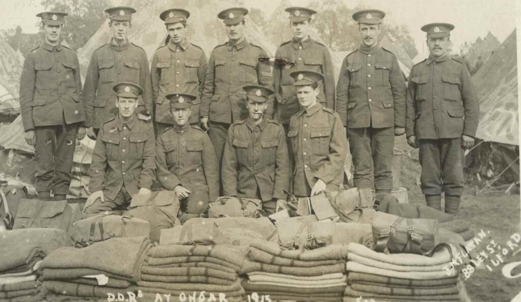 The Post Office Rifles in Ongar in 1915.