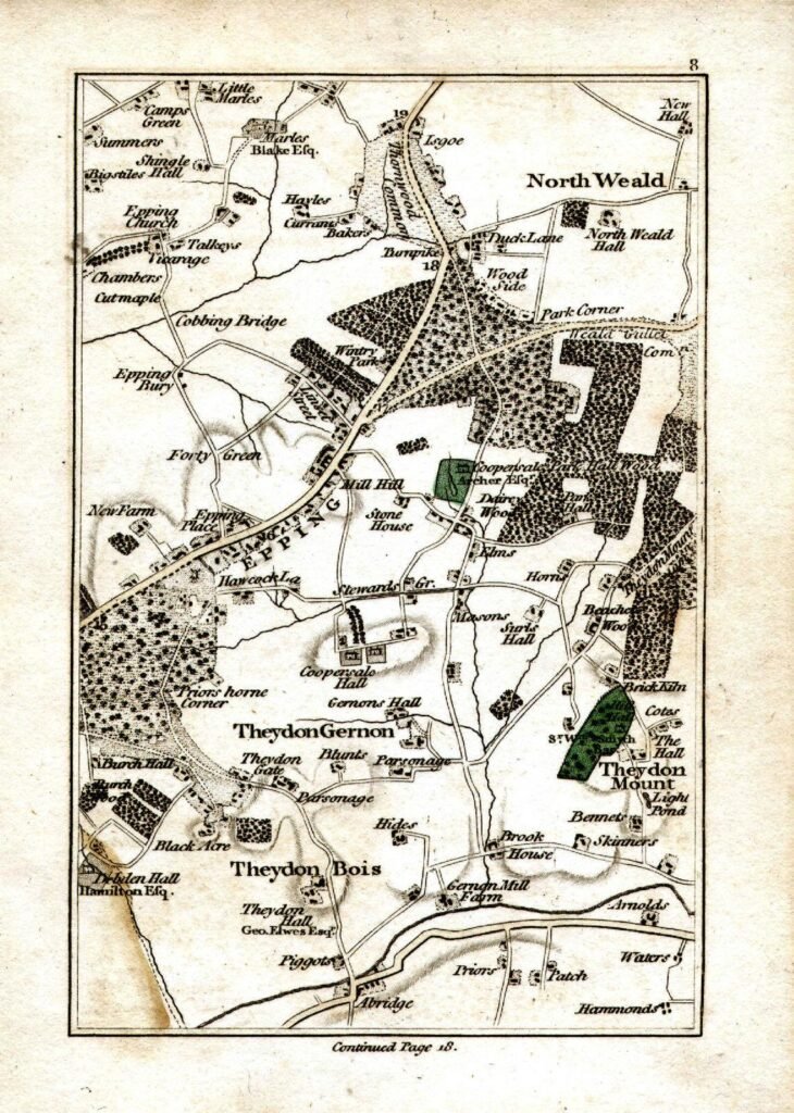 John Carey map of North Weald circa 1790