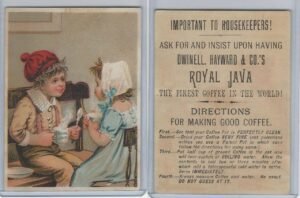 1890s advertisement showing children drinking coffee