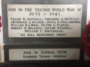 The Memorial in St. Margaret’s Church.