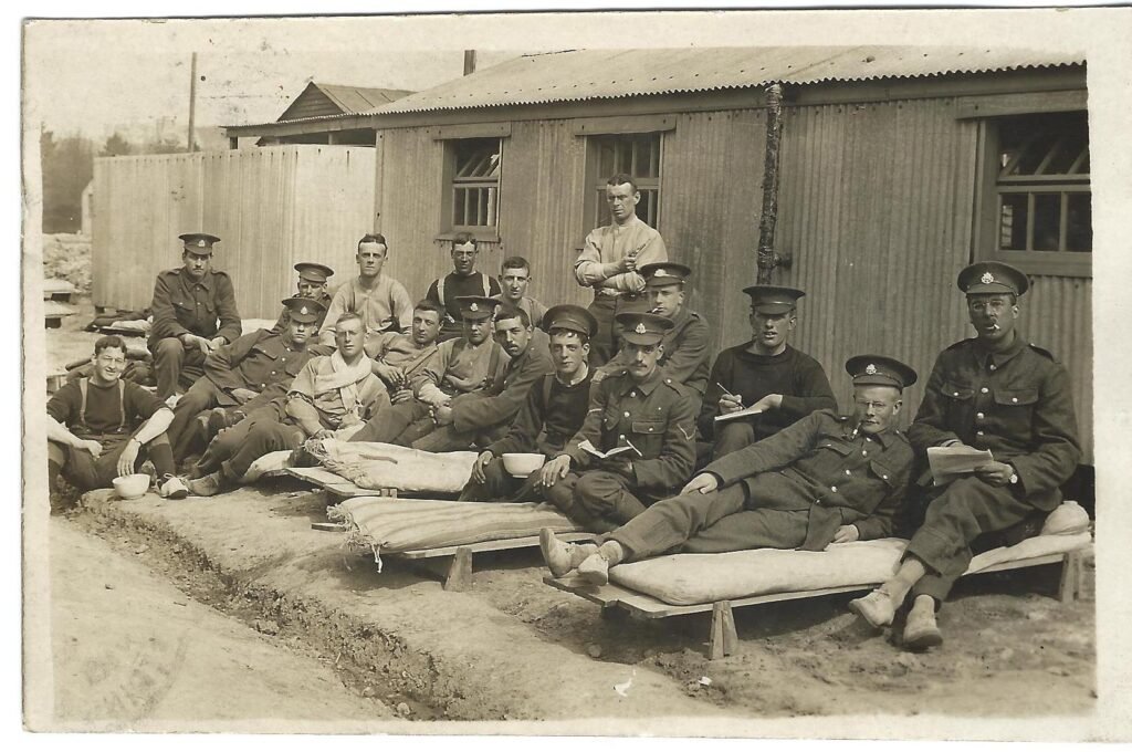 He wrote ‘…these are the boys from my hut, after returning home from a route march.’