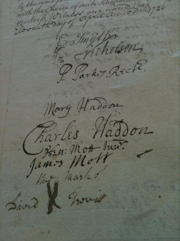 Thomas Luther and Stapleford Tany School, Signatures on the Document Page |