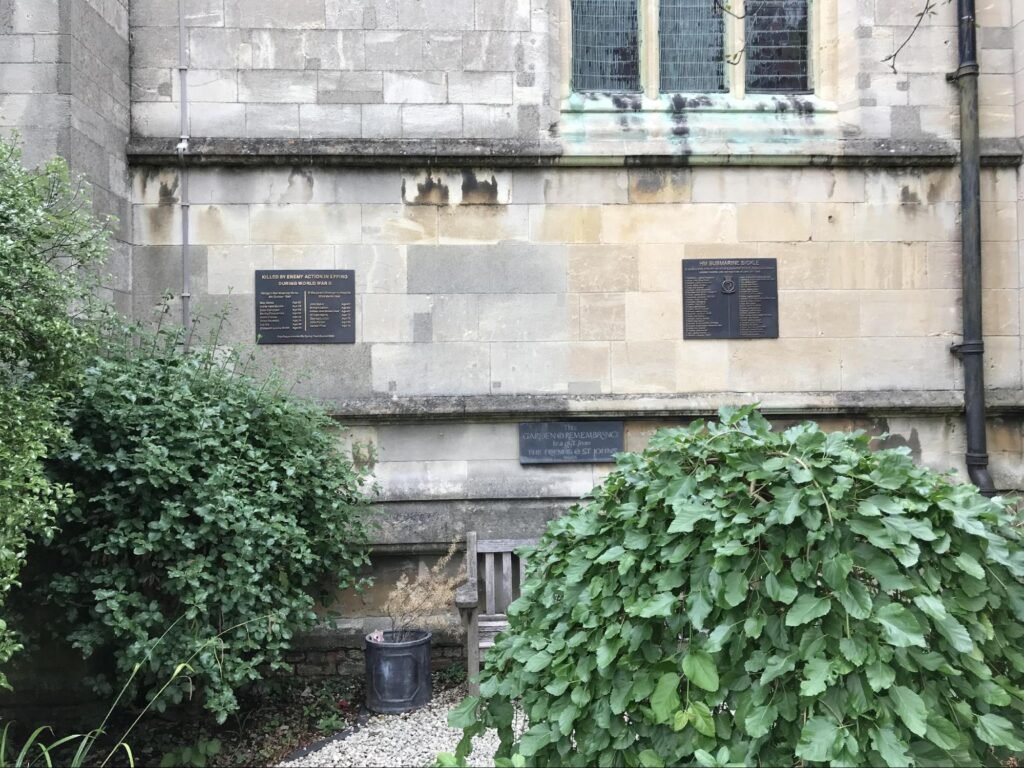 The Memorial Garden at St John’s Church, Epping to those killed at Spriggs Oak and also St Margaret’s Hospital