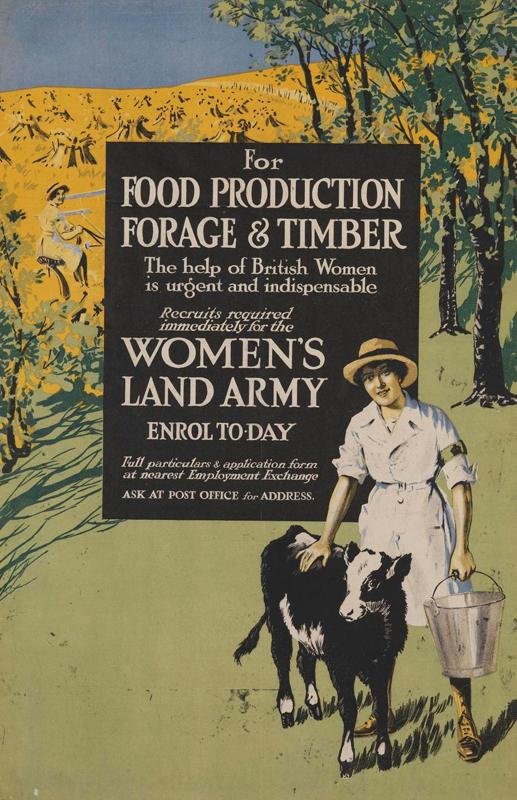 World War I Recruiting Poster for the Women’s Land Army