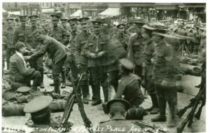 The Essex Regiment in Norwich Market Place August 10th 1914