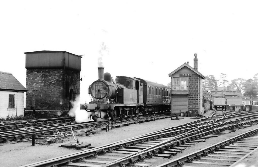 Ongar Station and Signal Box, 1957