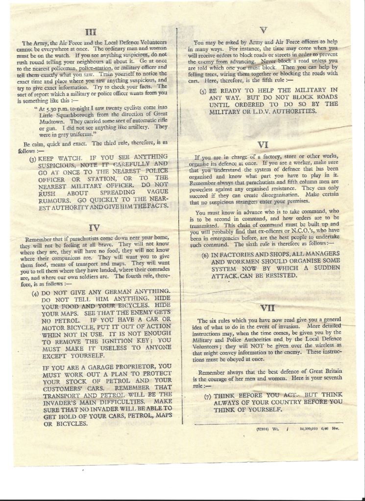 WWII – If the Invader Comes