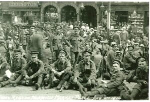 The Essex Regiment in Norwich Market Place August 10th 1914