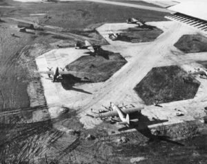 387th Bomb Group B-26 Marauders parked at RAF Chipping Ongar, 1944