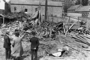 Damage caused to a house at Maldon by a Zeppelin