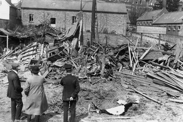 Damage caused to a house at Maldon by a Zeppelin