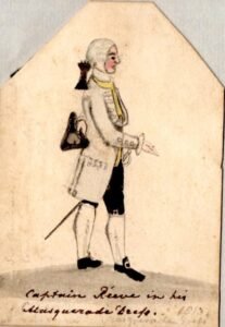 Captain Reeve in fancy-dress for a Masquerade ball (1810) A self-portrait from his commonplace book