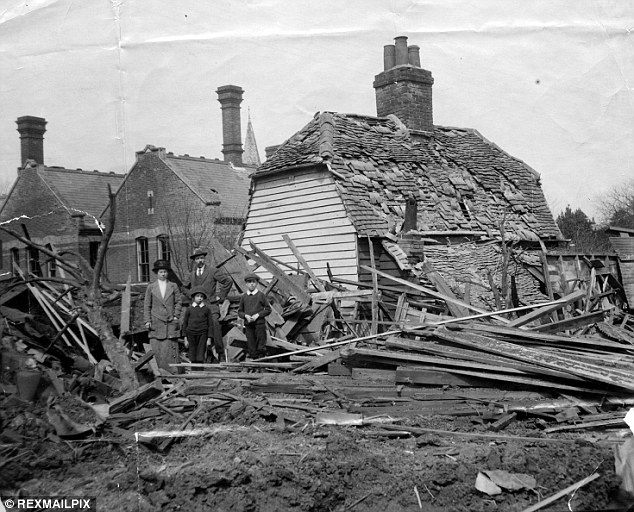 Damage caused to a house at Maldon by a Zeppelin