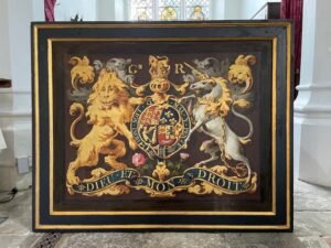 George III Coat of Arms from St Michael’s church Theydon Mount, after Restoration