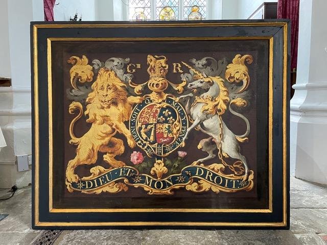 St Michael’s has one of the most important groups of Georgian funeral hatchments in Essex, and a George III Royal Coat of Arms.