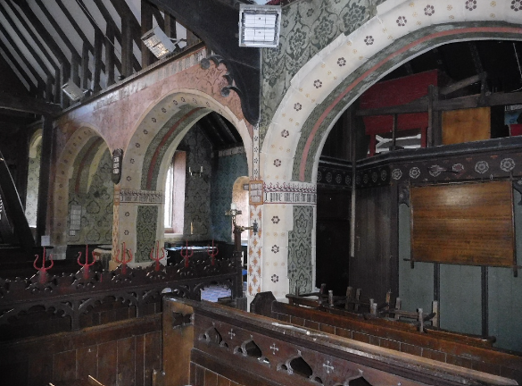 All over Geldart painted interior at Little Braxted
