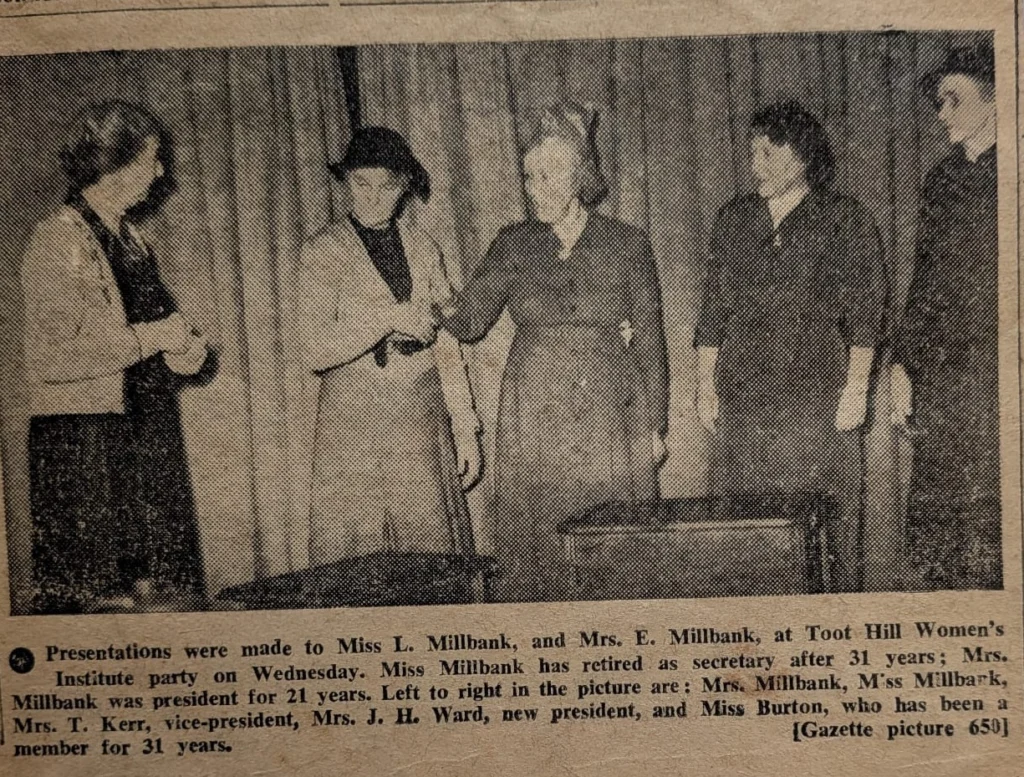 WI – 1948 – Miss L Millbank and Mrs E Millbank Presentation