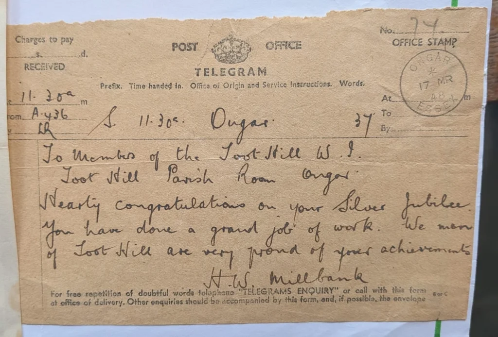 WI – Silver Jubilee – H W Millbank